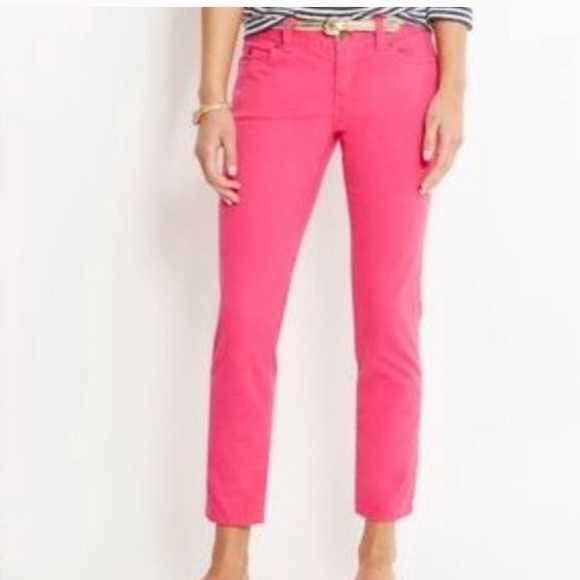 Vineyard Vines rare HOT PINK  denim stretch ankle skinny 8 - Picture 10 of 10